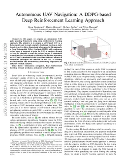 Autonomous UAV Navigation: A DDPG-based Deep Reinforcement Learning
  Approach