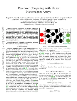 Reservoir Computing with Planar Nanomagnet Arrays