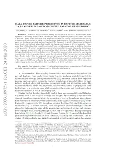 Data-Driven Failure Prediction in Brittle Materials: A Phase-Field Based
  Machine Learning Framework