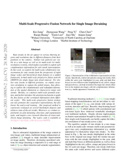 Multi-Scale Progressive Fusion Network for Single Image Deraining