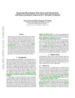 Integrating Physiological Time Series and Clinical Notes with Deep
  Learning for Improved ICU Mortality Prediction