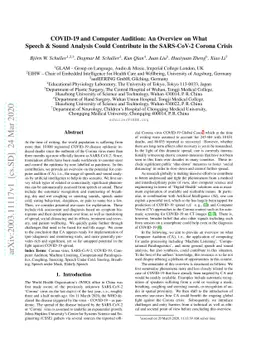 COVID-19 and Computer Audition: An Overview on What Speech & Sound
  Analysis Could Contribute in the SARS-CoV-2 Corona Crisis