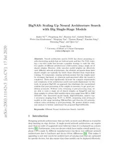 BigNAS: Scaling Up Neural Architecture Search with Big Single-Stage
  Models