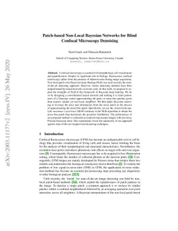 Patch-based Non-Local Bayesian Networks for Blind Confocal Microscopy
  Denoising