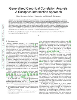 Generalized Canonical Correlation Analysis: A Subspace Intersection
  Approach