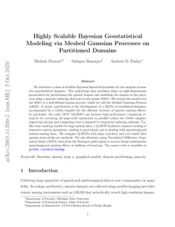 Highly Scalable Bayesian Geostatistical Modeling via Meshed Gaussian
  Processes on Partitioned Domains