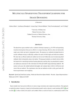 Multiscale Sparsifying Transform Learning for Image Denoising