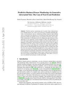 Predictive Business Process Monitoring via Generative Adversarial Nets:
  The Case of Next Event Prediction