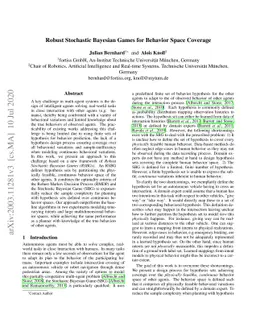 Robust Stochastic Bayesian Games for Behavior Space Coverage