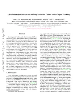 A Unified Object Motion and Affinity Model for Online Multi-Object
  Tracking