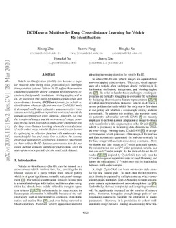 DCDLearn: Multi-order Deep Cross-distance Learning for Vehicle
  Re-Identification
