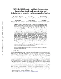 ACNMP: Skill Transfer and Task Extrapolation through Learning from
  Demonstration and Reinforcement Learning via Representation Sharing