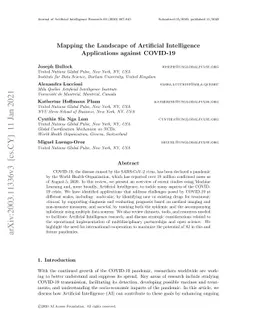 Mapping the Landscape of Artificial Intelligence Applications against
  COVID-19