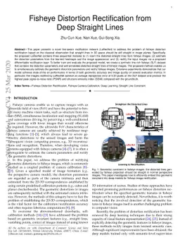 Fisheye Distortion Rectification from Deep Straight Lines