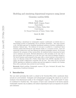 Modeling and simulating depositional sequences using latent Gaussian
  random fields