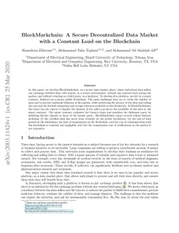 BlockMarkchain: A Secure Decentralized Data Market with a Constant Load
  on the Blockchain
