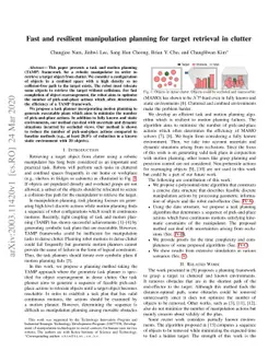 Fast and resilient manipulation planning for target retrieval in clutter