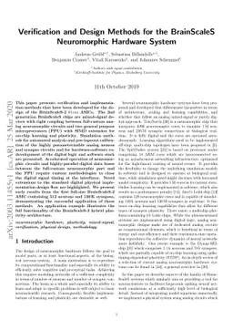 Verification and Design Methods for the BrainScaleS Neuromorphic
  Hardware System