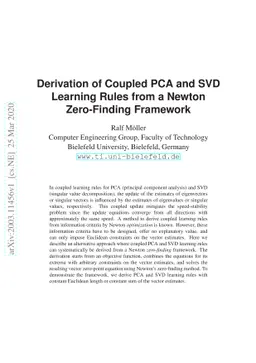 Derivation of Coupled PCA and SVD Learning Rules from a Newton
  Zero-Finding Framework