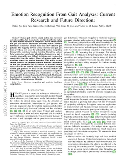 Emotion Recognition From Gait Analyses: Current Research and Future
  Directions