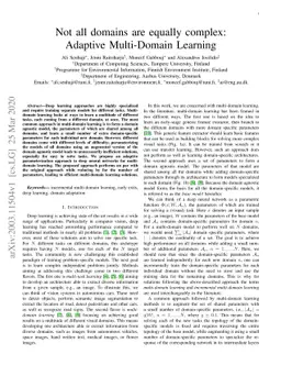 Not all domains are equally complex: Adaptive Multi-Domain Learning