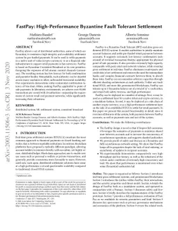 FastPay: High-Performance Byzantine Fault Tolerant Settlement