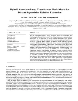 Hybrid Attention-Based Transformer Block Model for Distant Supervision
  Relation Extraction