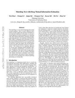 Matching Text with Deep Mutual Information Estimation