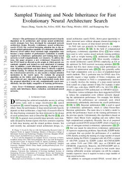 Sampled Training and Node Inheritance for Fast Evolutionary Neural
  Architecture Search