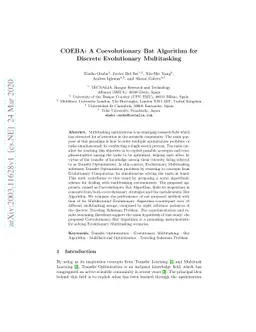 COEBA: A Coevolutionary Bat Algorithm for Discrete Evolutionary
  Multitasking