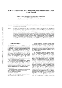 Multi-Label Text Classification using Attention-based Graph Neural
  Network