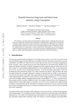 Transfer between long-term and short-term memory using Conceptors