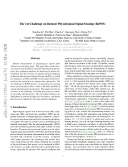 The 1st Challenge on Remote Physiological Signal Sensing (RePSS)