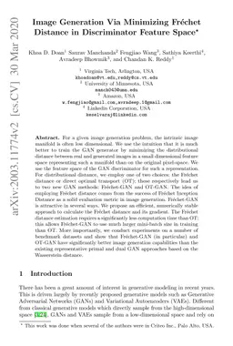 Image Generation Via Minimizing Fréchet Distance in Discriminator
  Feature Space