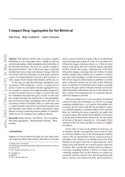 Compact Deep Aggregation for Set Retrieval
