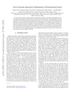 Active Learning Approach to Optimization of Experimental Control