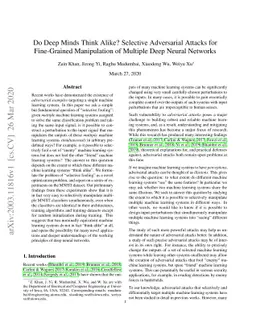 Do Deep Minds Think Alike? Selective Adversarial Attacks for
  Fine-Grained Manipulation of Multiple Deep Neural Networks
