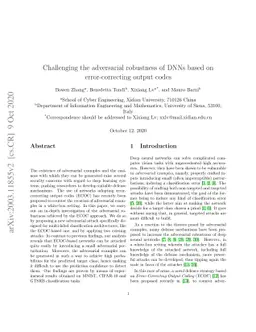 Challenging the adversarial robustness of DNNs based on error-correcting
  output codes