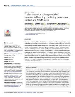 Thalamo-cortical spiking model of incremental learning combining
  perception, context and NREM-sleep-mediated noise-resilience