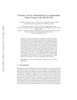 Coronary Artery Segmentation in Angiographic Videos Using A 3D-2D CE-Net