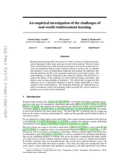 An empirical investigation of the challenges of real-world reinforcement
  learning