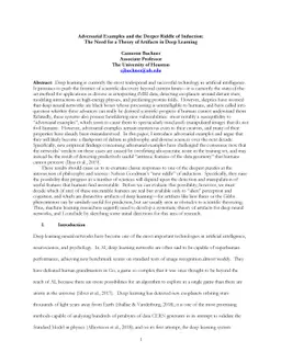 Adversarial Examples and the Deeper Riddle of Induction: The Need for a
  Theory of Artifacts in Deep Learning