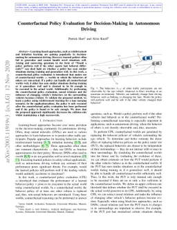 Counterfactual Policy Evaluation for Decision-Making in Autonomous
  Driving