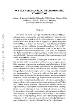 Accelerated Analog Neuromorphic Computing