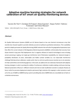 Adaptive machine learning strategies for network calibration of IoT
  smart air quality monitoring devices