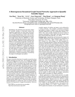 A Heterogeneous Dynamical Graph Neural Networks Approach to Quantify
  Scientific Impact