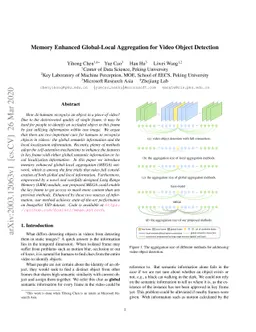 Memory Enhanced Global-Local Aggregation for Video Object Detection