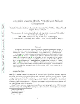 Concerning Quantum Identification Without Entanglement