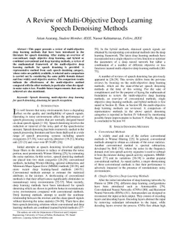 A Review of Multi-Objective Deep Learning Speech Denoising Methods