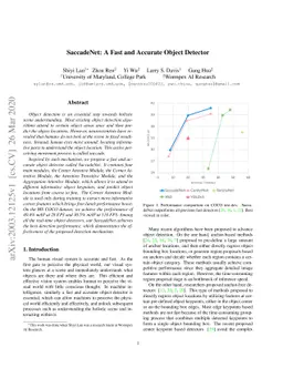SaccadeNet: A Fast and Accurate Object Detector